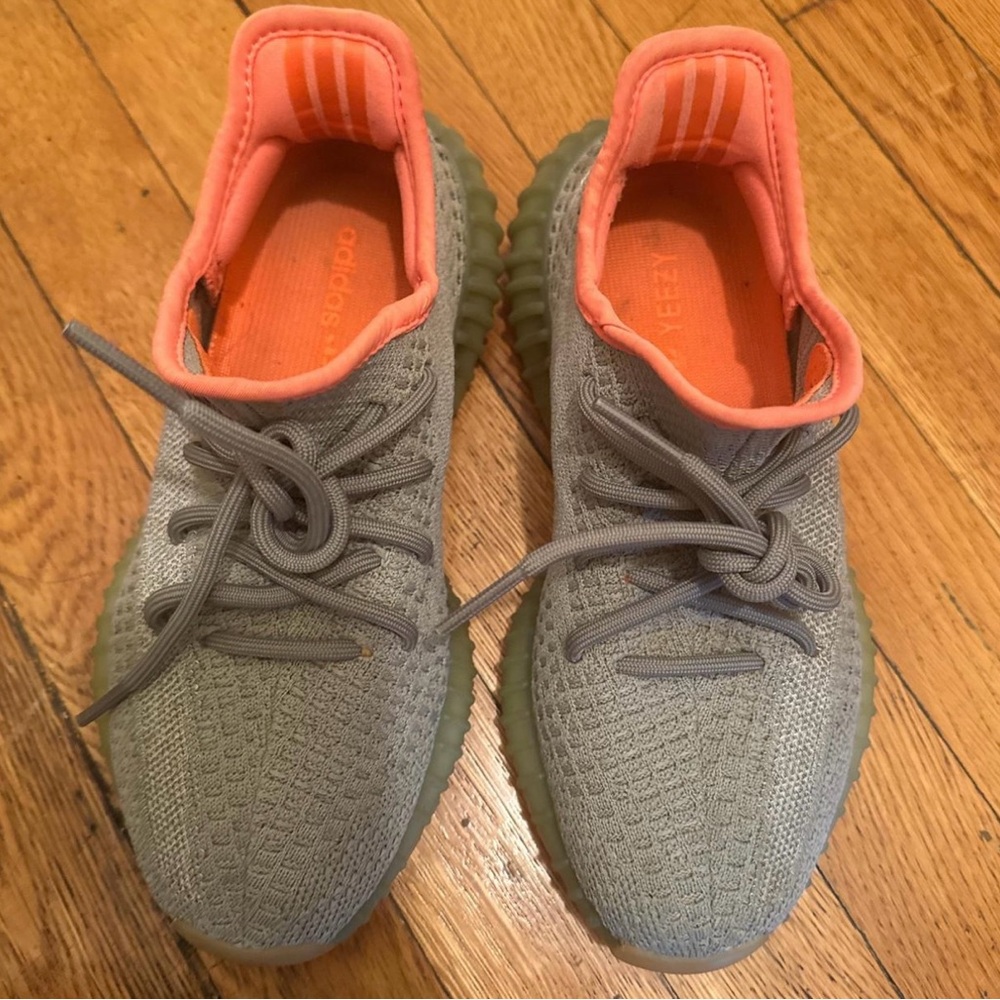 Adidas Gray and Orange Slip-On Sneakers Lightweight Casual